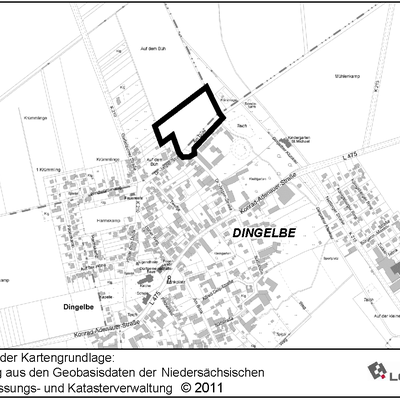 Karte der Ortschaft Dingelbe zum Bebauungsplan Nr. 03-06
"Am Gute - Kindergarten"