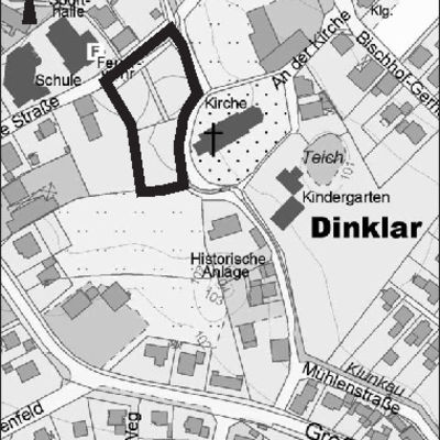 Plangebiet des Bebauungsplanes 04-10 Breite Straße, Ortschaft Dinklar in der Gemeinde Schellerten. Kartengrundlage (c) LGLN 2013