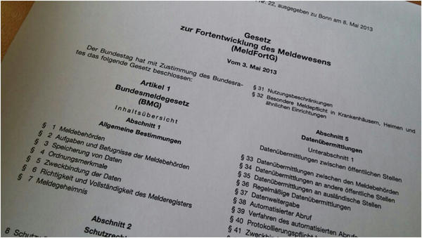 Am 01.11.2015 tritt das neue Bundesmeldegesetz in Kraft. Foto (c) Niemeyer / Gemeinde Schellerten