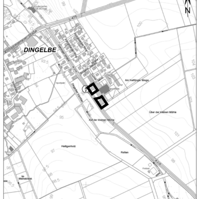 Karte der Ortschaft Dingelbe zum Bebauungsplan 03-03 "Nettlinger Weg II"