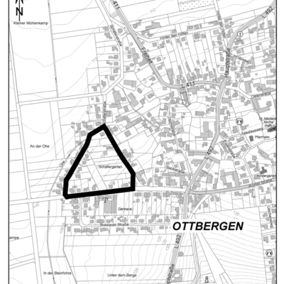 Karte der Ortschaft Ottbergen zum Bebauungsplan 09-03 "Schäfergarten"