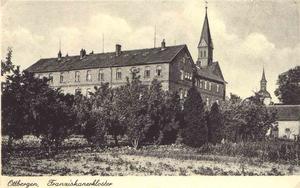 Ansicht des Franziskanerkloster aus dem Klostergarten (Ansichtskarte, Ortsarchiv Ottbergen)