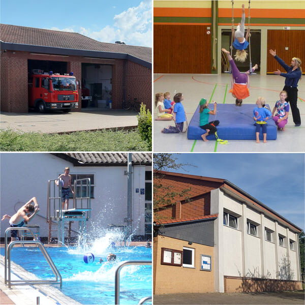 Feuerwehrhaus und -fahrzeug in Schellerten, das Ferienprogramm, die Gymnastikhalle in Kemme sowie das Freibad in Garmissen sind einige Einrichtungen bzw. Aktionen in der Gemeinde Schellerten, die mit den Einnahmen aus der Grundsteuer finanziert werden.