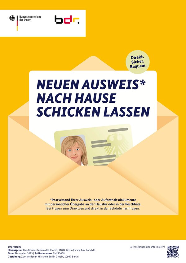 Versand von Ausweisen nach Hause 