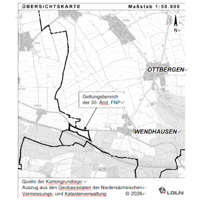 &Uuml;bersichtskarte zur 30. &Auml;nderung des Fl&auml;chennutzungsplans