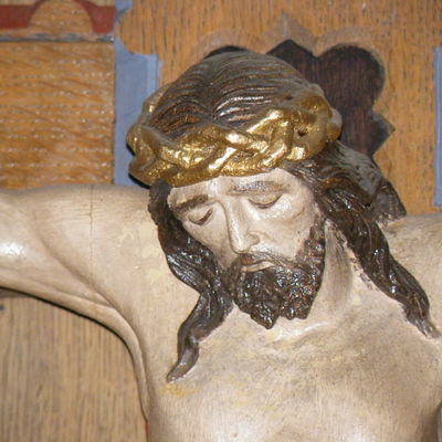 Kopf Christi am Altar der ev.-luth. Kirche in Kemme