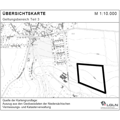 Übersichtskarte zum Bebauungsplan Nr. 09-07 "Auf der Schanze Nord", Teil 3 (Ortschaft Ottbergen)